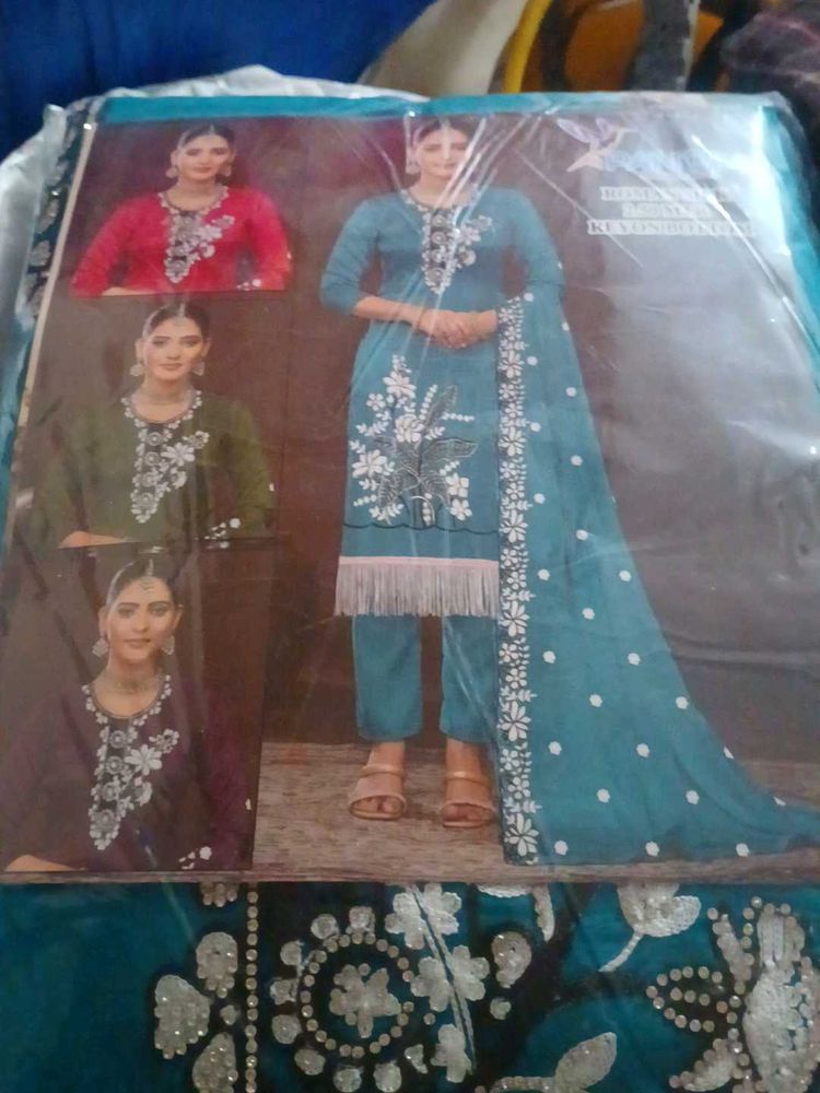 Elegant Teal Embroidered Salwar Kameez Suit