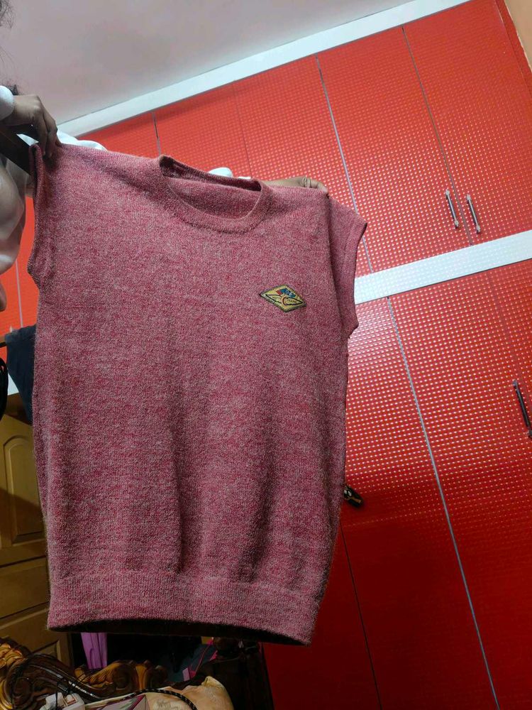 Maroon Sleeveless Sweater