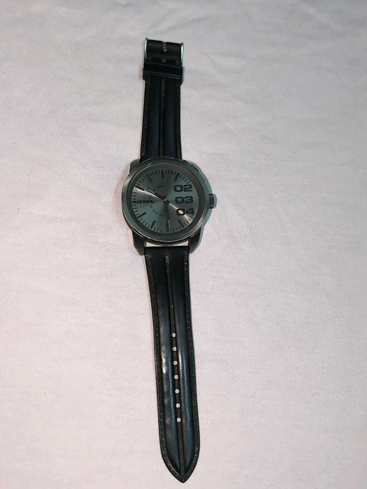 Diesel Watch - Black Leather Band