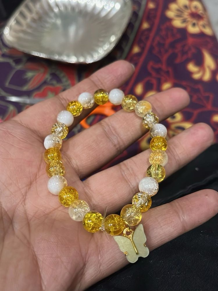 yellow Butterfly Charm Bracelet