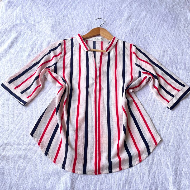 Dotori Striped Korean Top Y2k Vintage