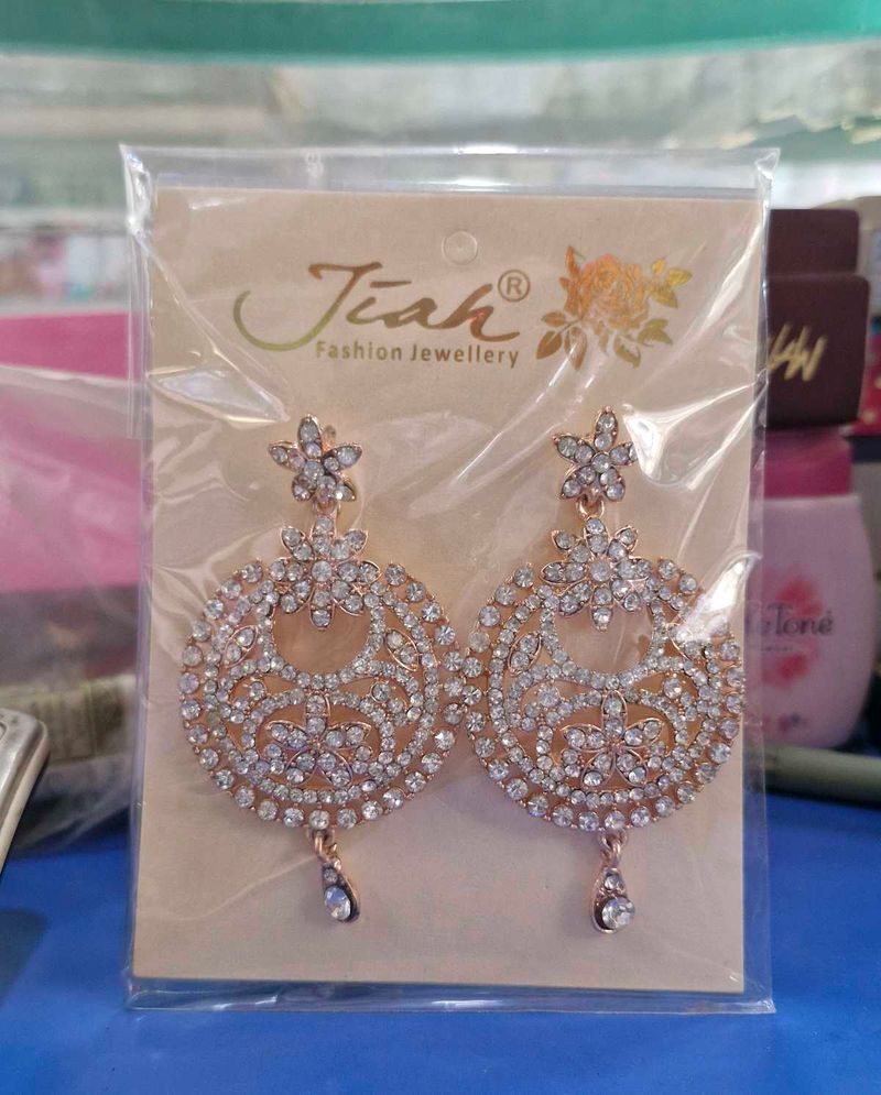 Sparkling Rose Gold Earrings