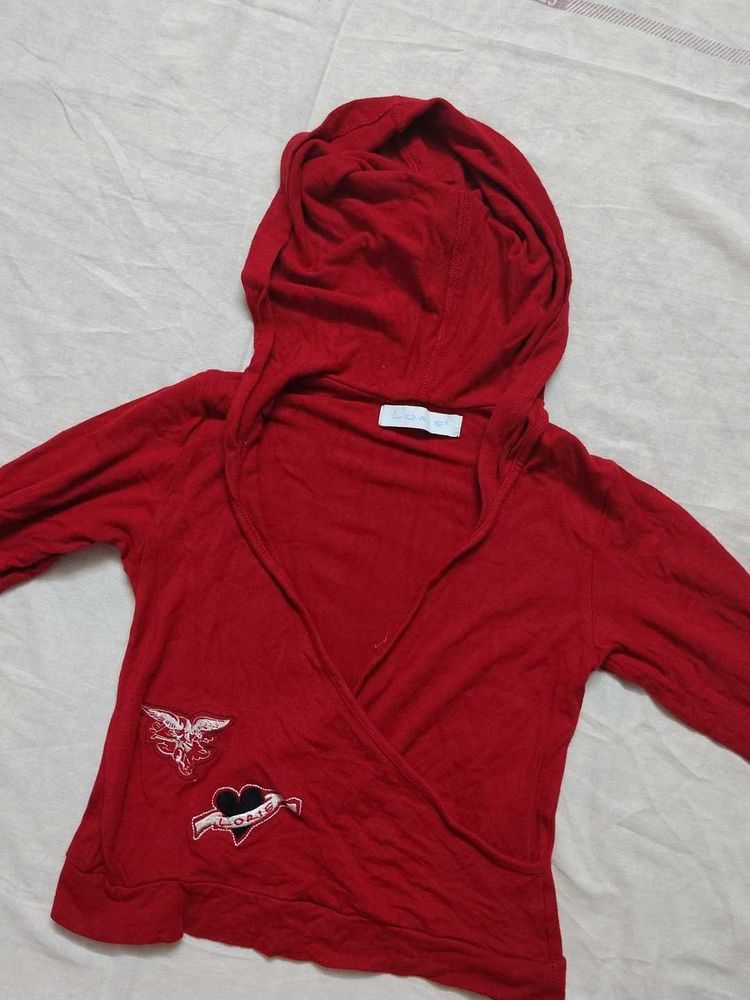 ❗ CLEARANCE ❗ Red Embellished Hoodie