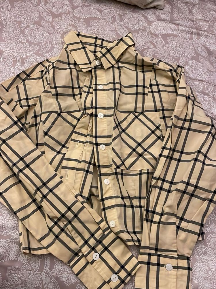 Plaid Crop Top Shirt