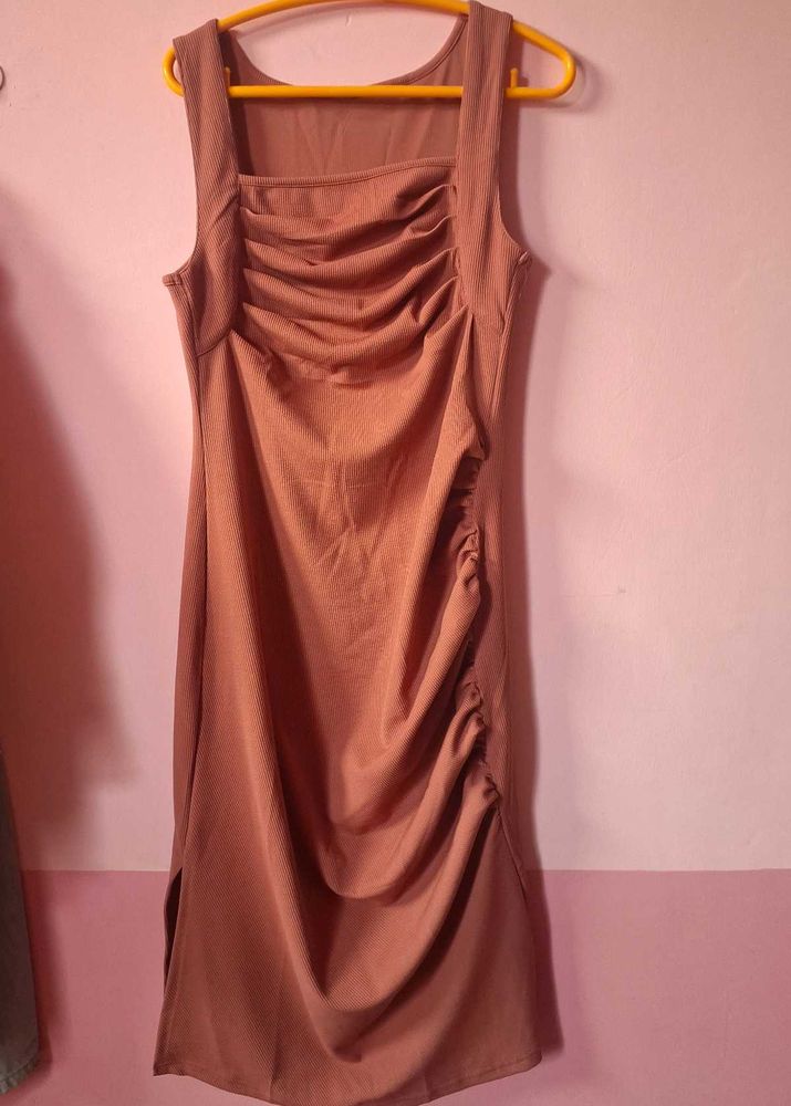 Ruched Bodycon Midi Dress