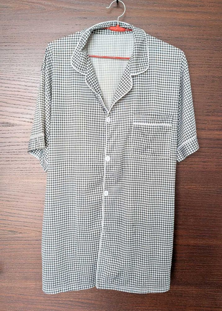 Checkered Night Suit Top