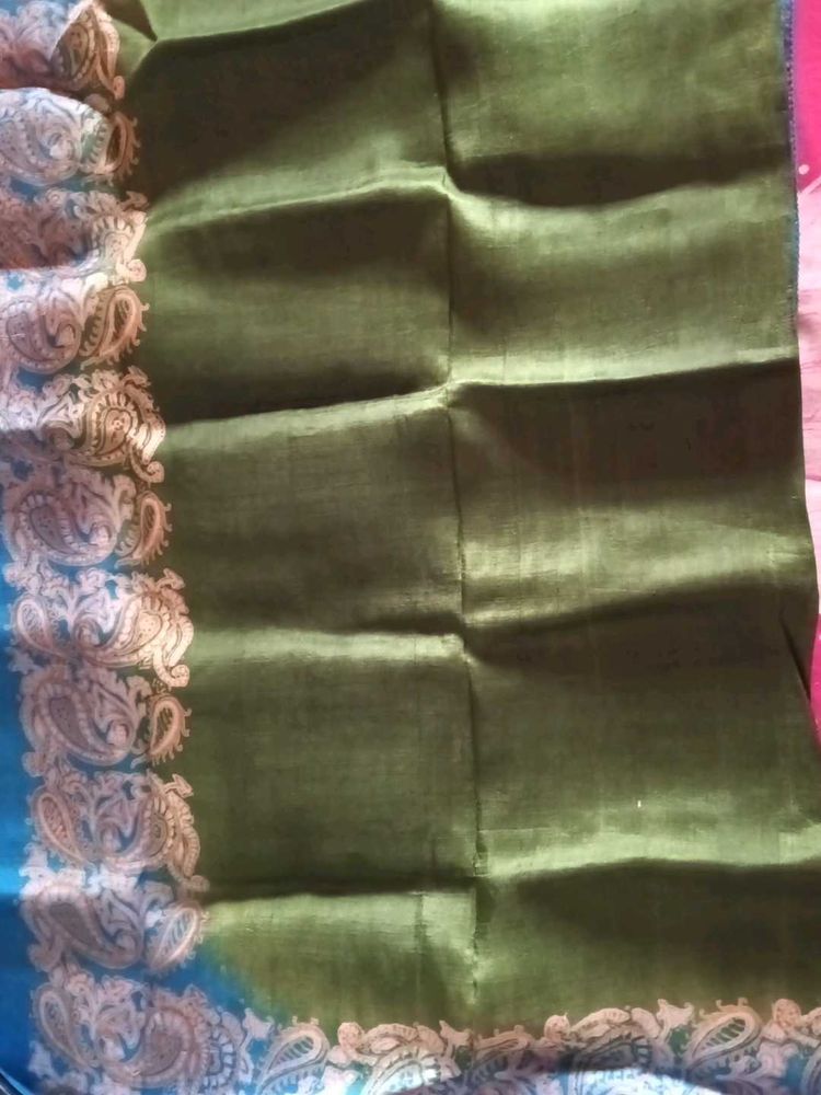 Elegant Olive Green Saree