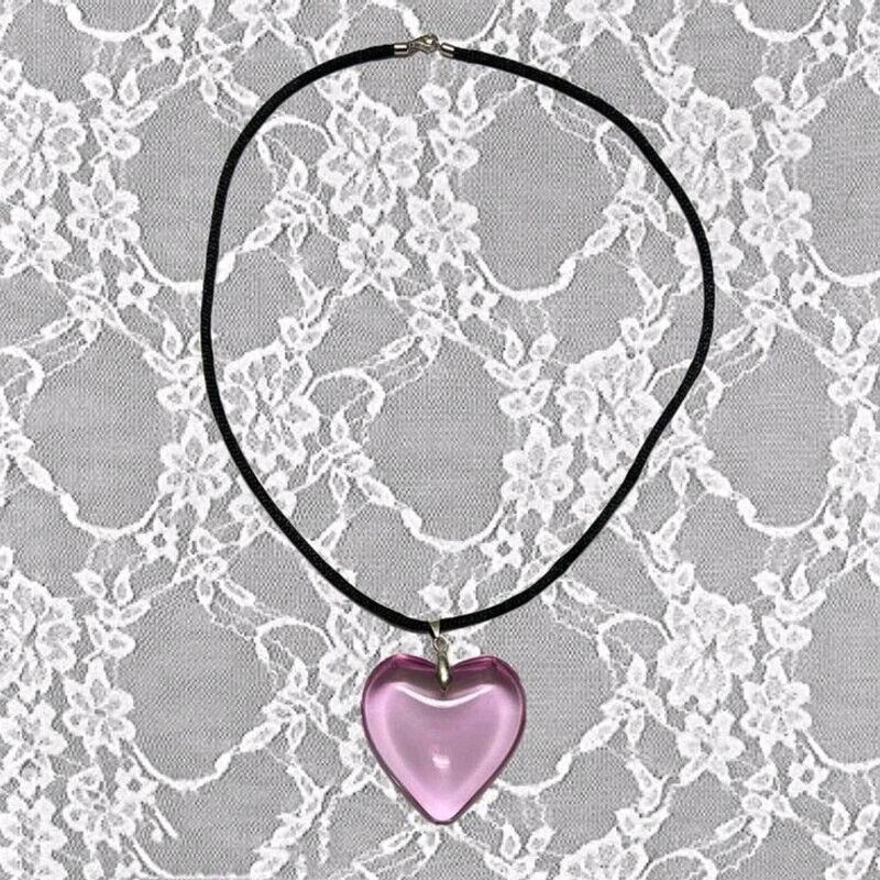 Pink Glass Heart Pendant💖