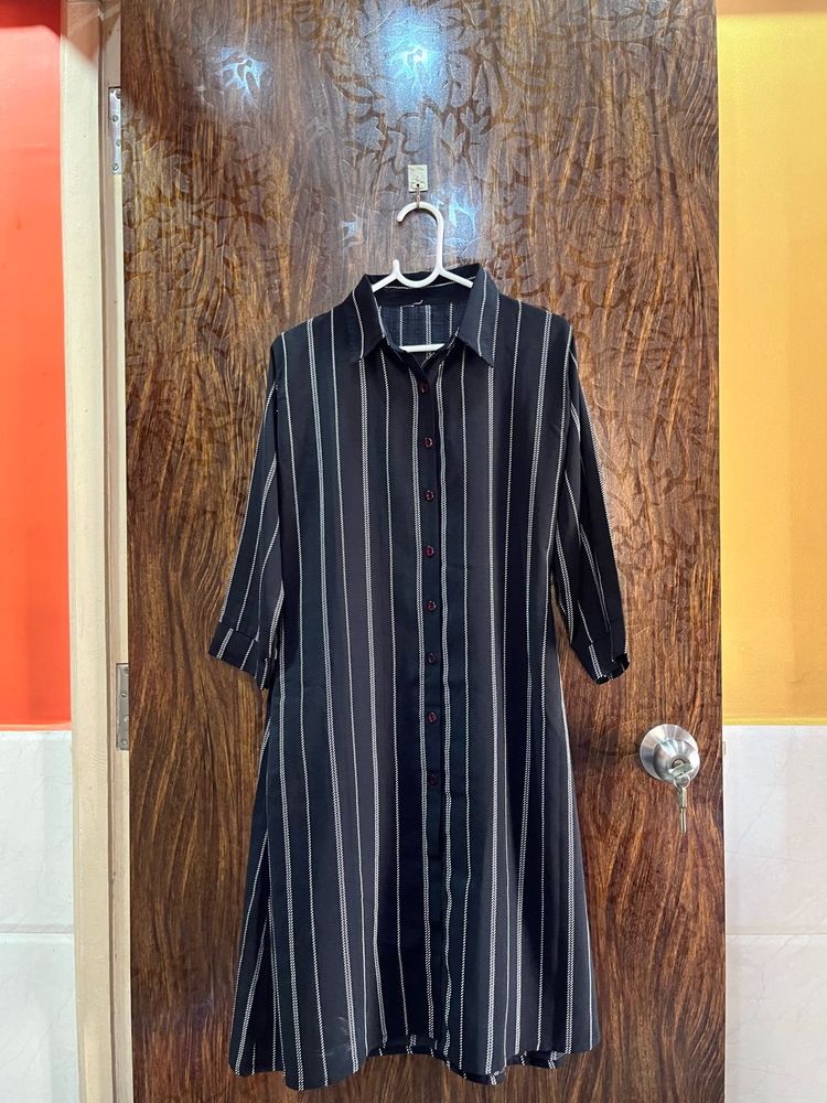 34 bust black shirt dress for women