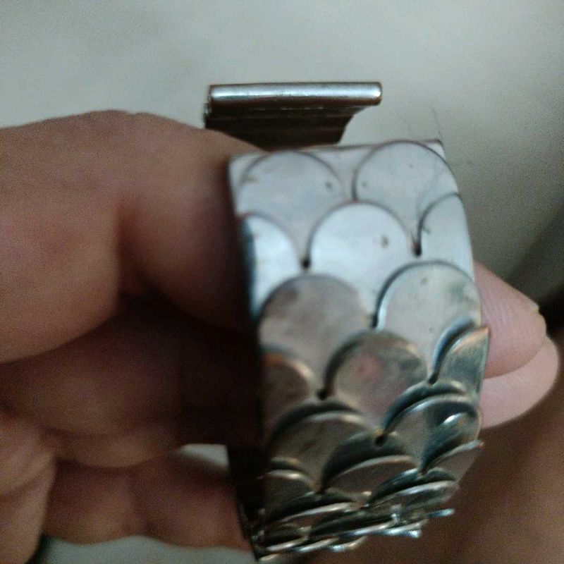 Vintage Silver Tone Scale Bracelet
