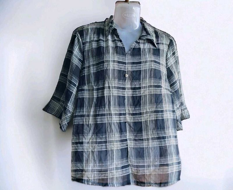 Korean Western Checked Top