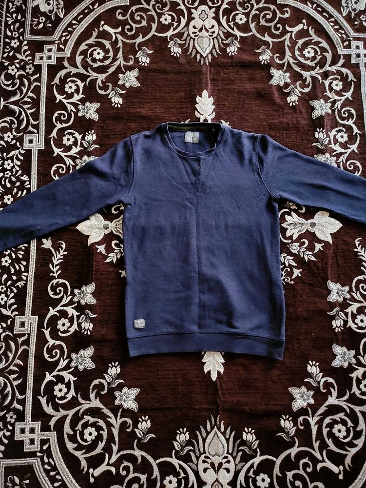 Blue Casual Sweatshirt