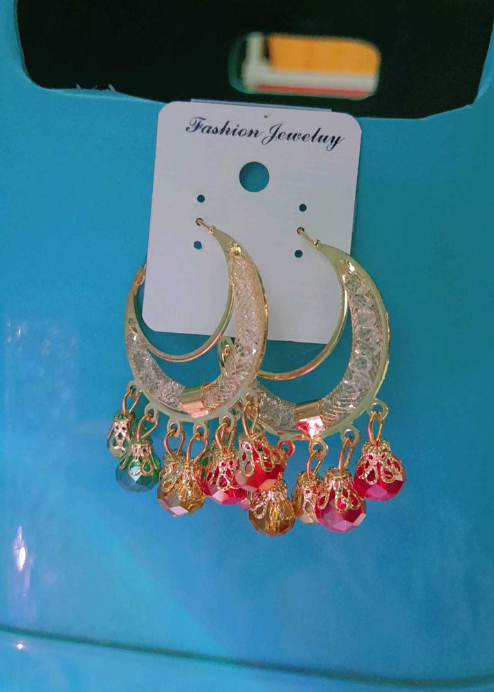 Dazzling Crescent Drop Earrings