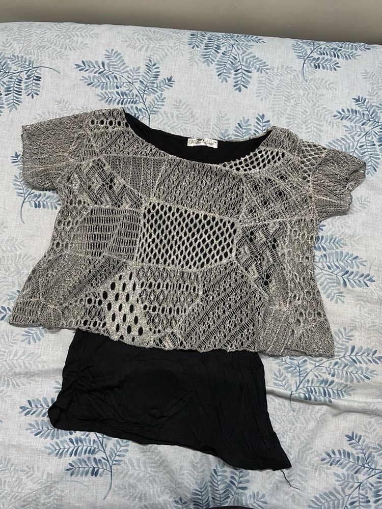 Mesh Grey Top