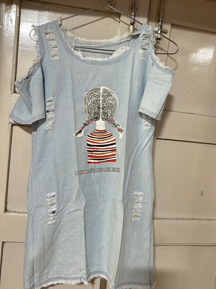 Denim Rugged Tunic Dress