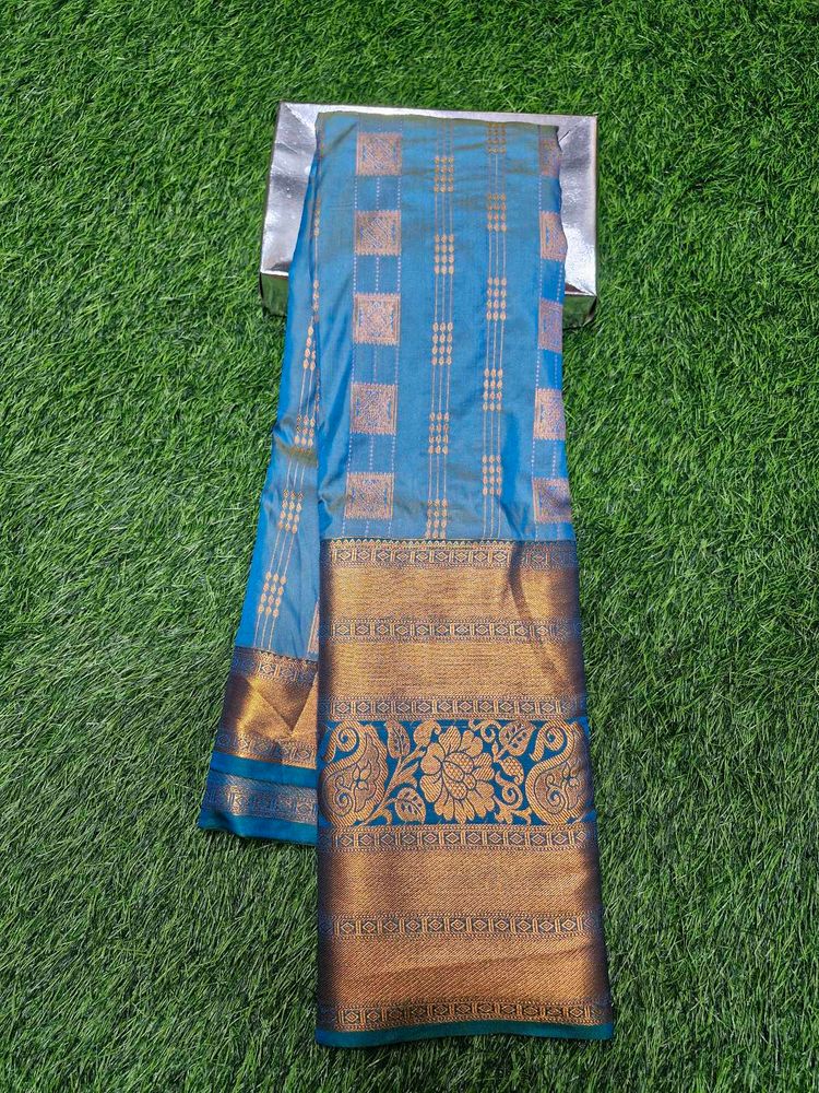 Blue &amp; Gold Saree