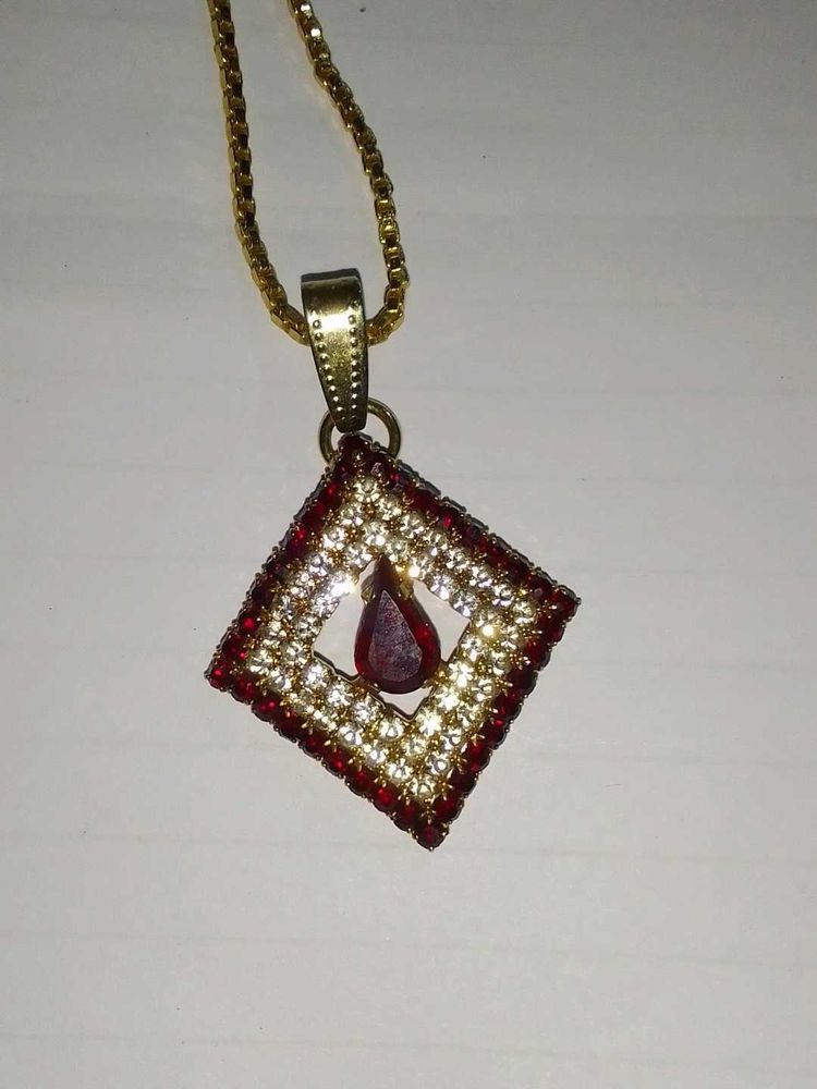 Square Locket With Chain