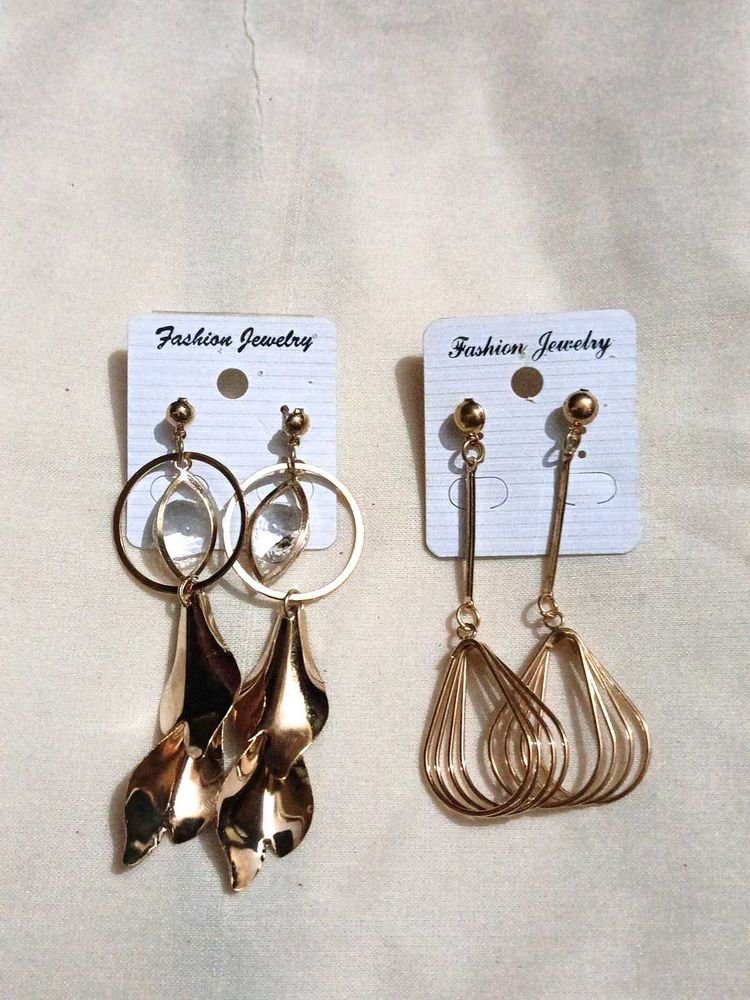 Elegant Gold Tone Drop Earrings Combo