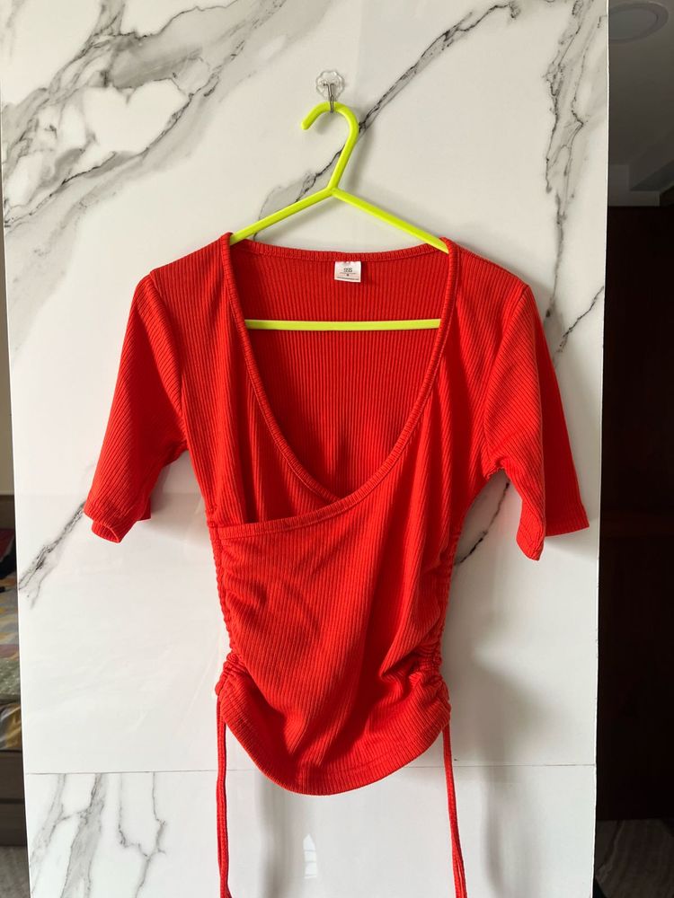 Red Wrap Top