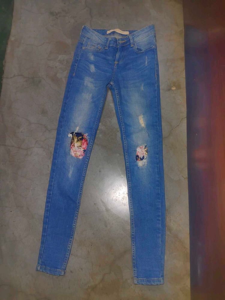 Floral Patch Jeans