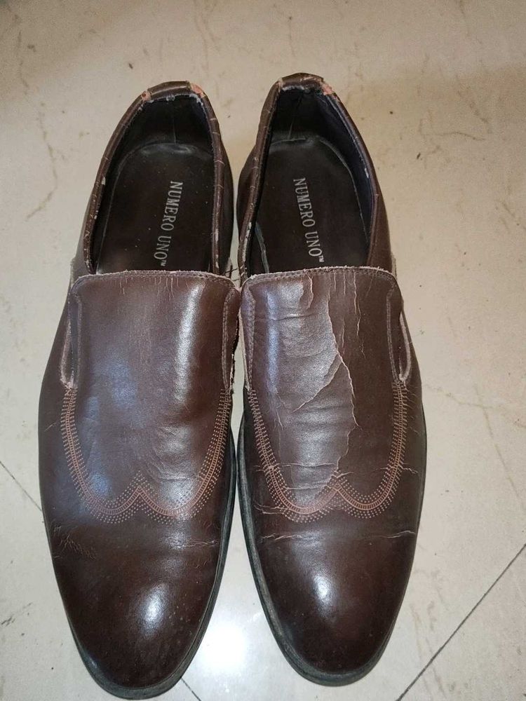 Brown Numero Uno Leather Loafers