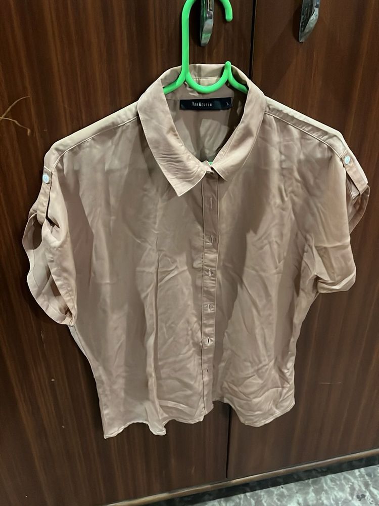 Elegant Beige Button-Down Shirt