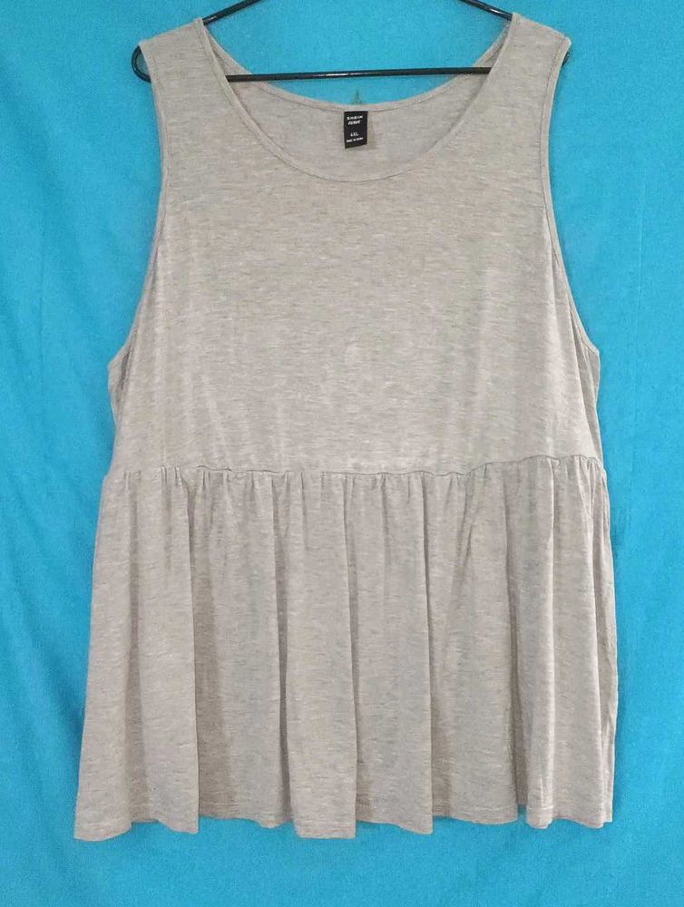 SALE - Gray Sleeveless Frock Style Tank Top