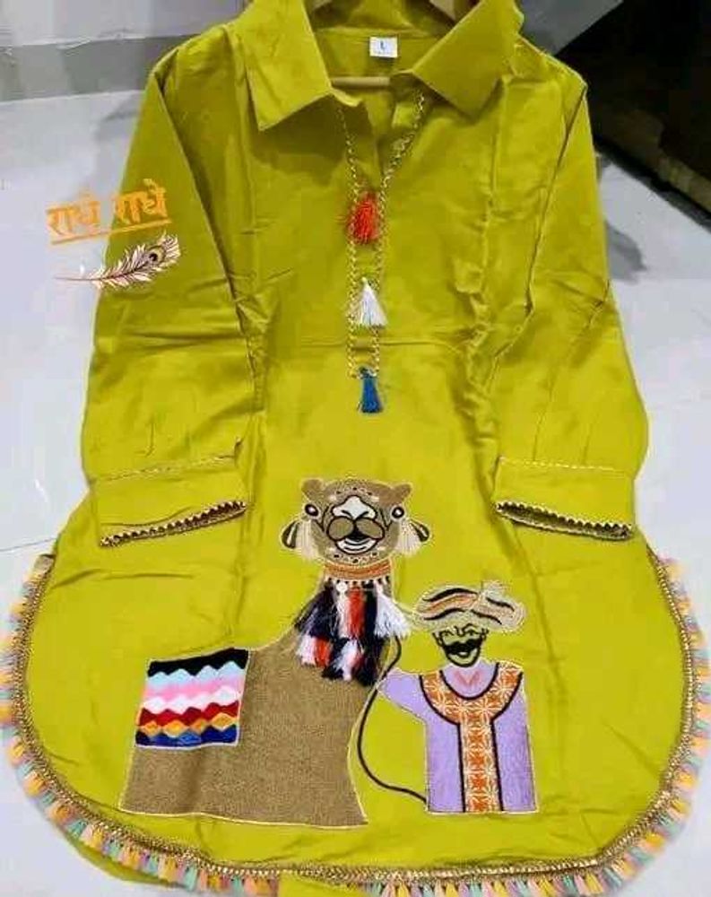 (M toXXL) Embroidered A-Line Kurti With Dhoti Pant