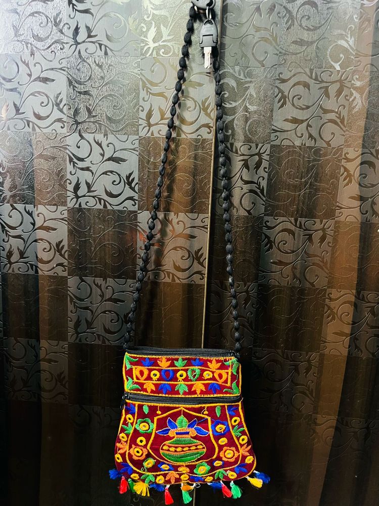 Embroidered Crossbody Bag