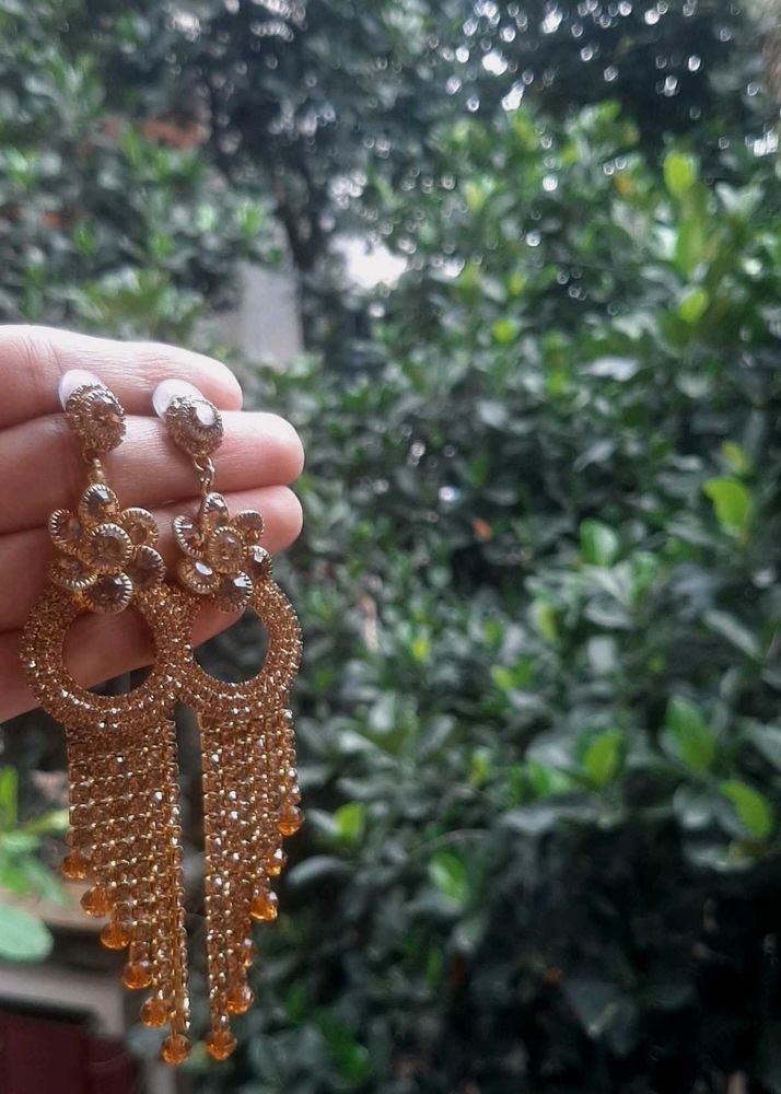 Golden Earrings With Freebie