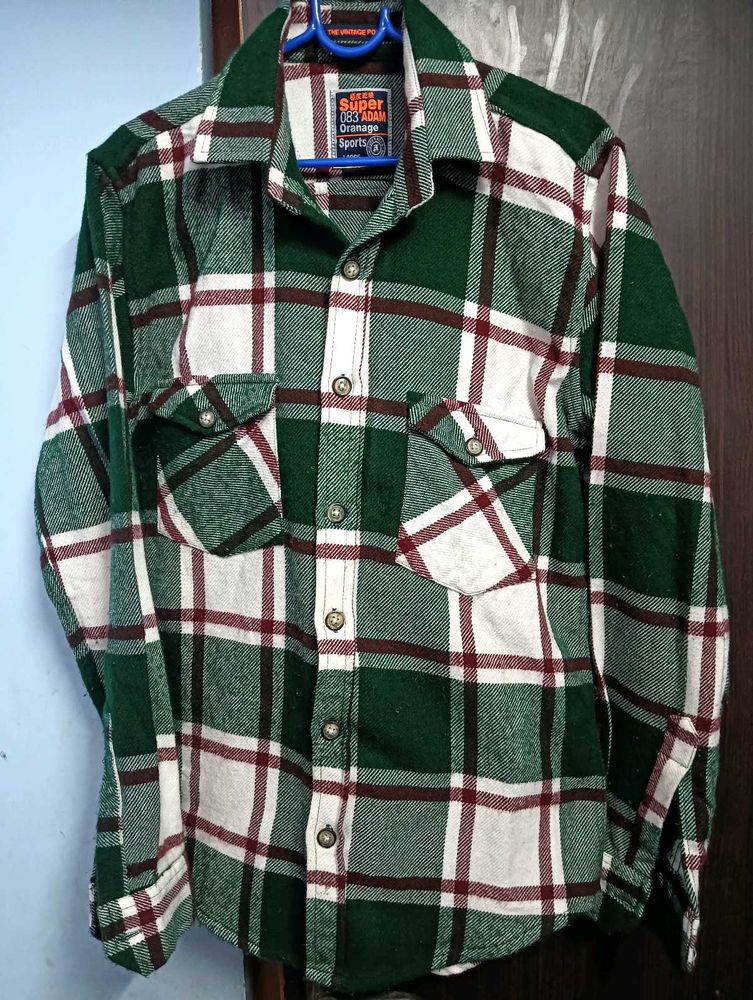 Green Plaid Flannel Shirt(thick)