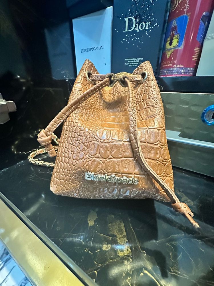 Brown Bucket sling Bag