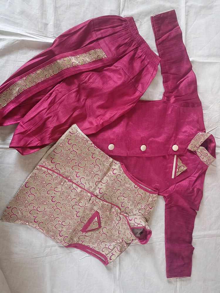 Sherwani With Jacket And Dhoti
