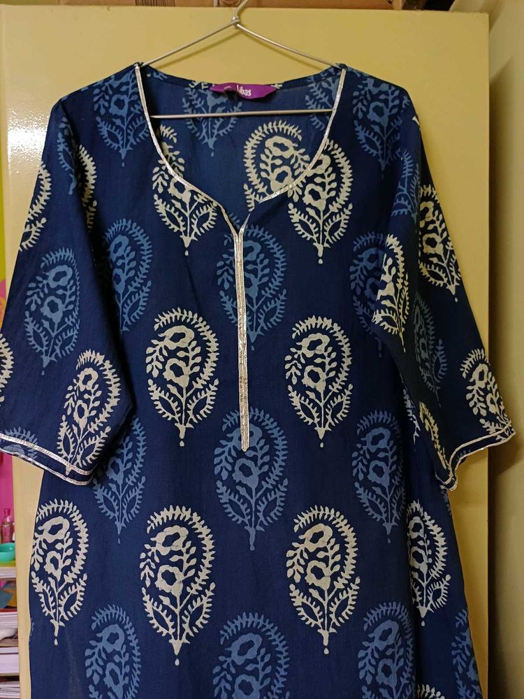 Printed Blue Kurta