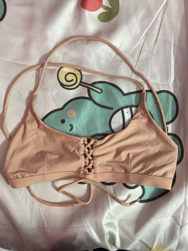 Lace-Up Bikini Top