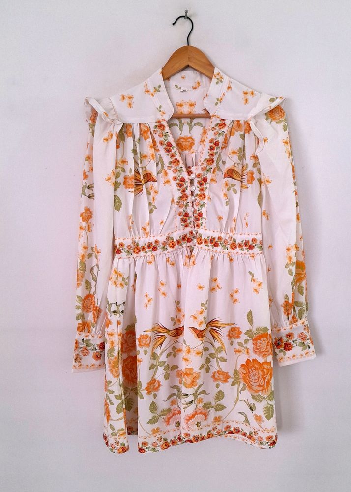 Off White Printed Dress (Women&#39;s)