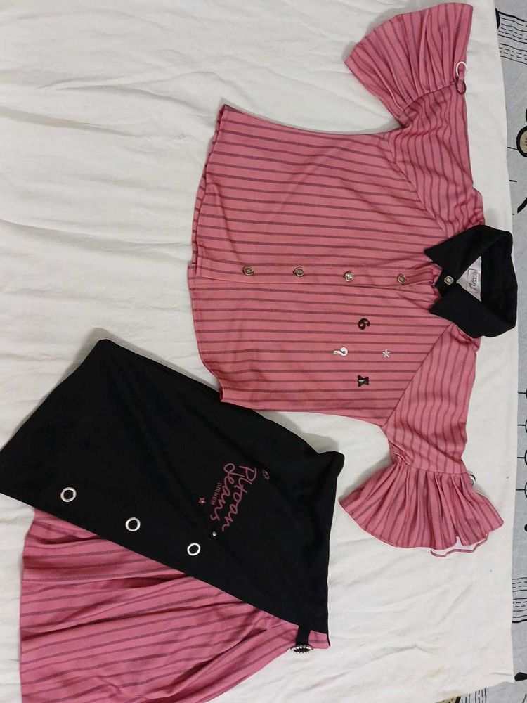 Pink Striped Co-ord Set