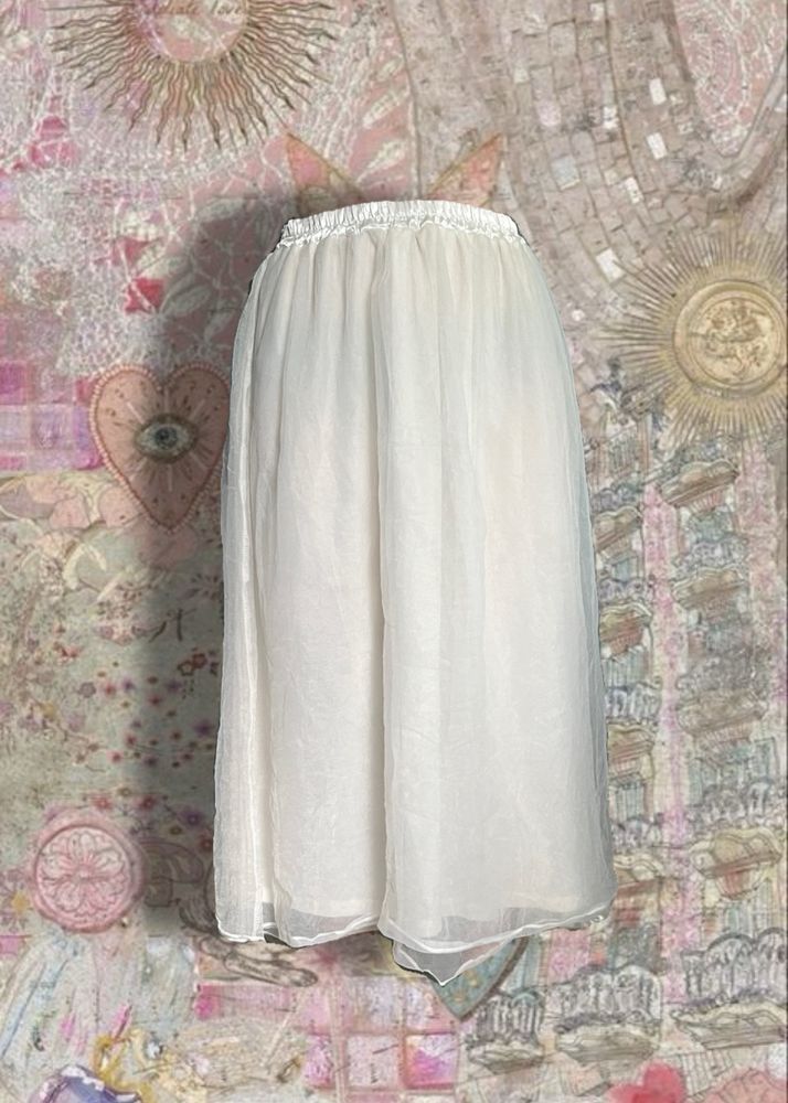 Chiffon Maxi White Skirt