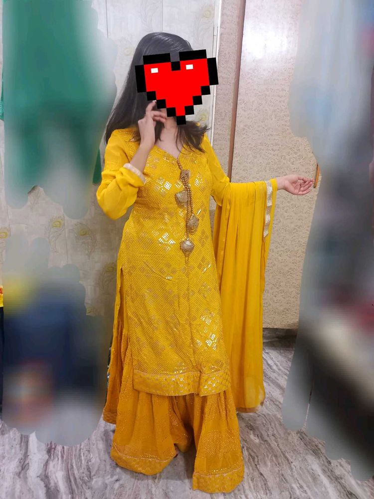 Yellow Plazzo Kurta Set🌼