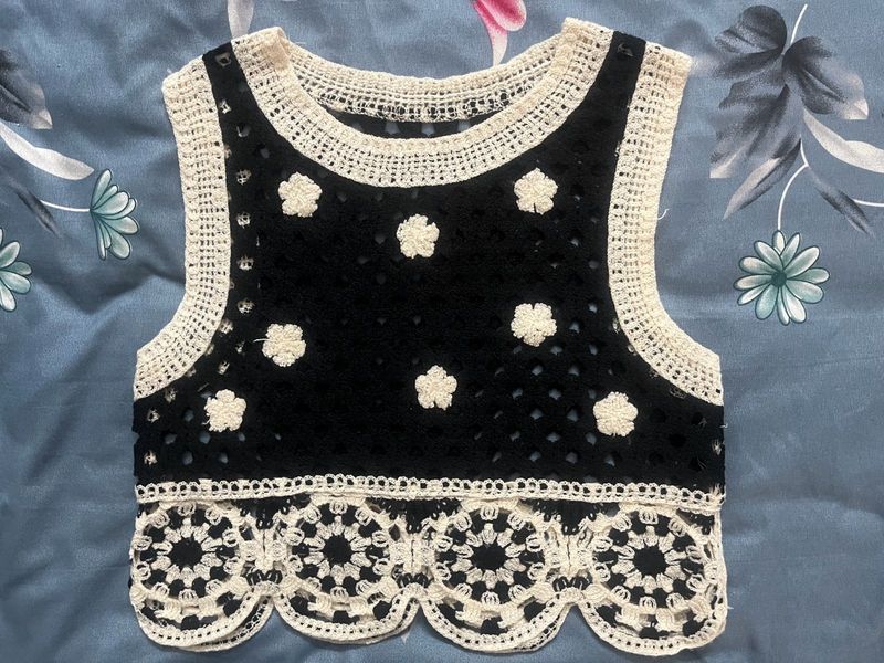 Crochet Flower Vest Top