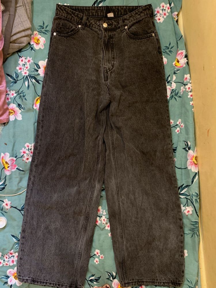 H&amp;m Wide Leg Black Jeans Combo