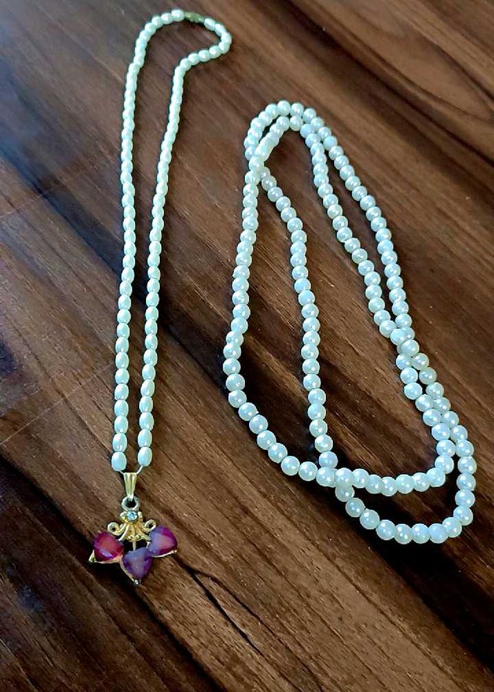 Pearl Necklace with Floral Pendant