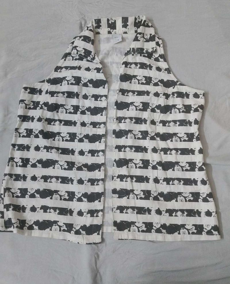 Mickey Mouse Striped Sleeveless Top