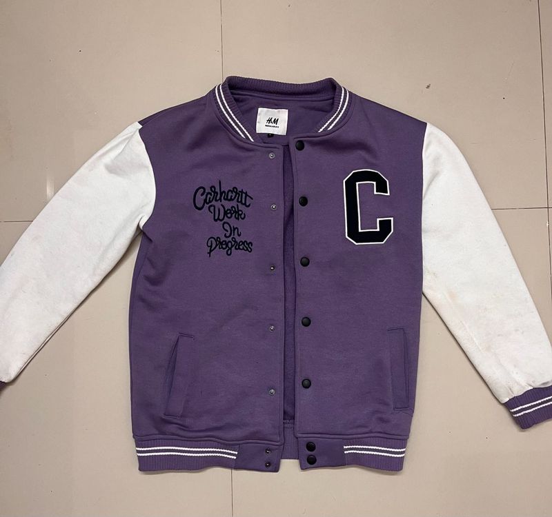 purple varsity jacket