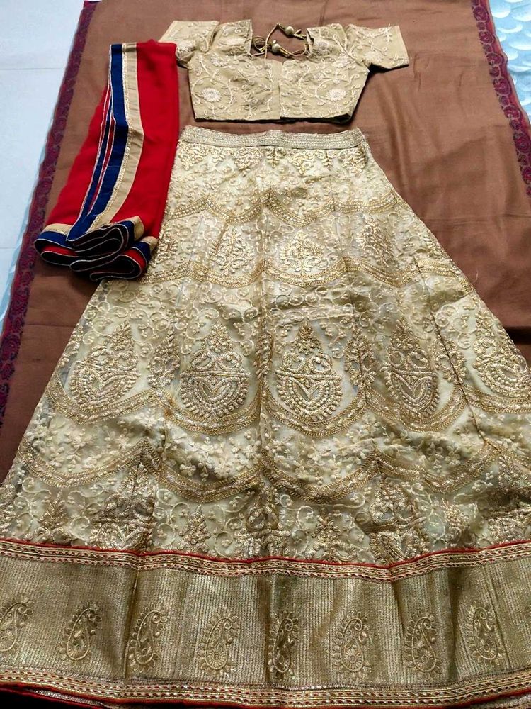Elegant Golden Lehenga Choli Set