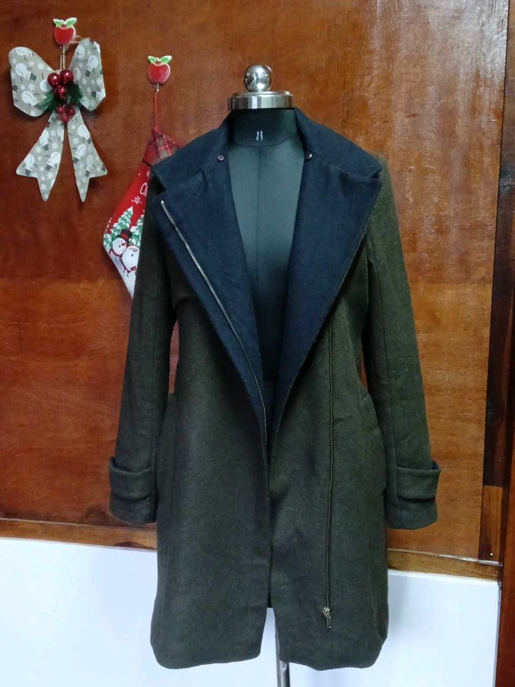 olive woolen Coat( made in Vietnam)