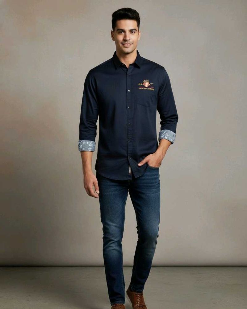 GANT Navy Blue Shirt New Size - XL