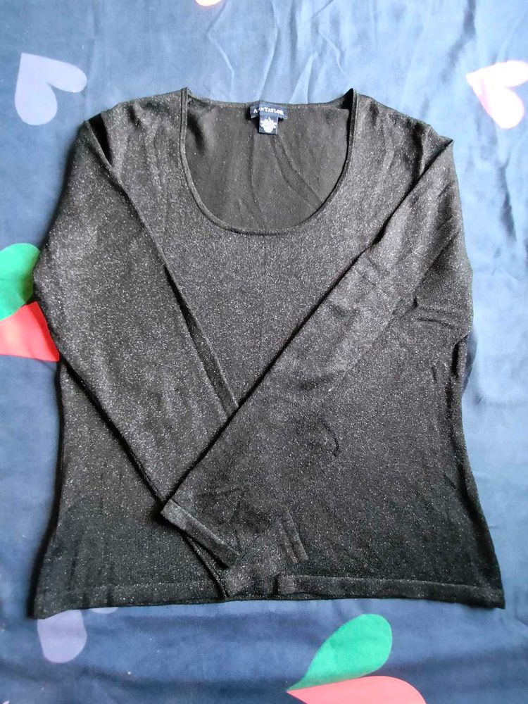 Ann Taylor Black Sparkle Top