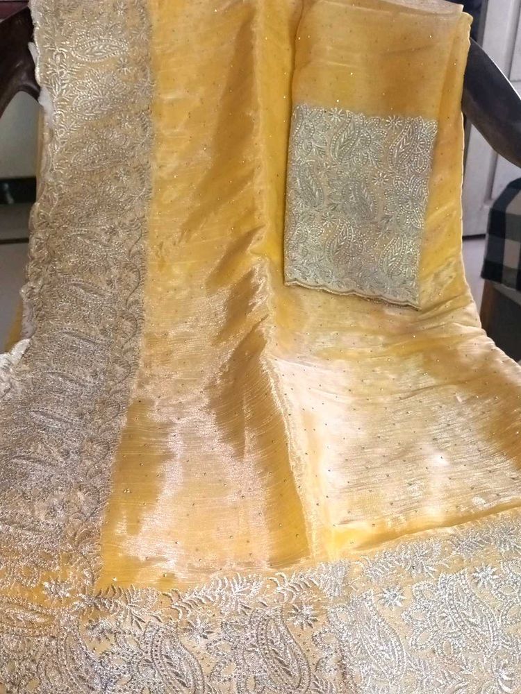 Light Yellow Party Wear Saree