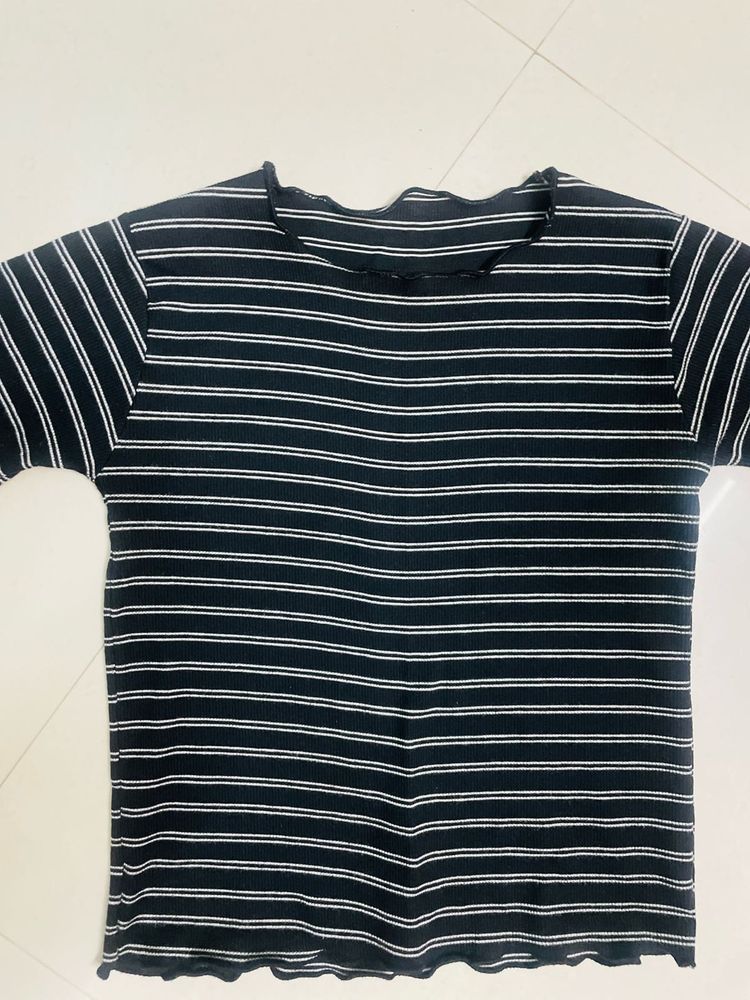 Striped Black &amp; White Top